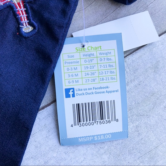 NWT baseball Jean onesie with snaps 6-9 mo - Picture 4 of 9